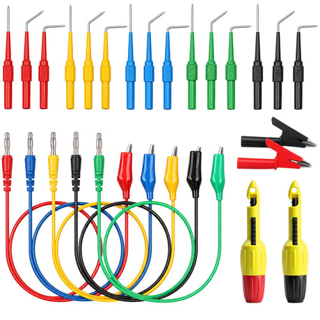 24-Piece Back Probe Kit, Multimeter Back Probe Pins with Test Leads, Alligator Clips, Piercing Probes, Automotive Electrical Circuit Diagnostic Tool Set for Car Repair