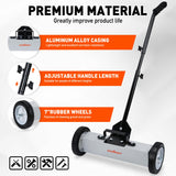 HORUSDY 18-Inch Rolling Magnetic Sweeper with Wheels, Magnet Pickup Sweeper, Push-Type Nail Magnet Sweeper for Workshop, Garage, and Yard Cleanup