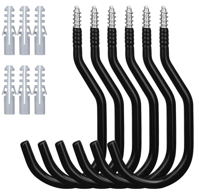 HORUSDY 6 Pack Heavy Duty Bike Hooks - 7.5 inches, 100LBS Capacity for Garage Wall and Ceiling