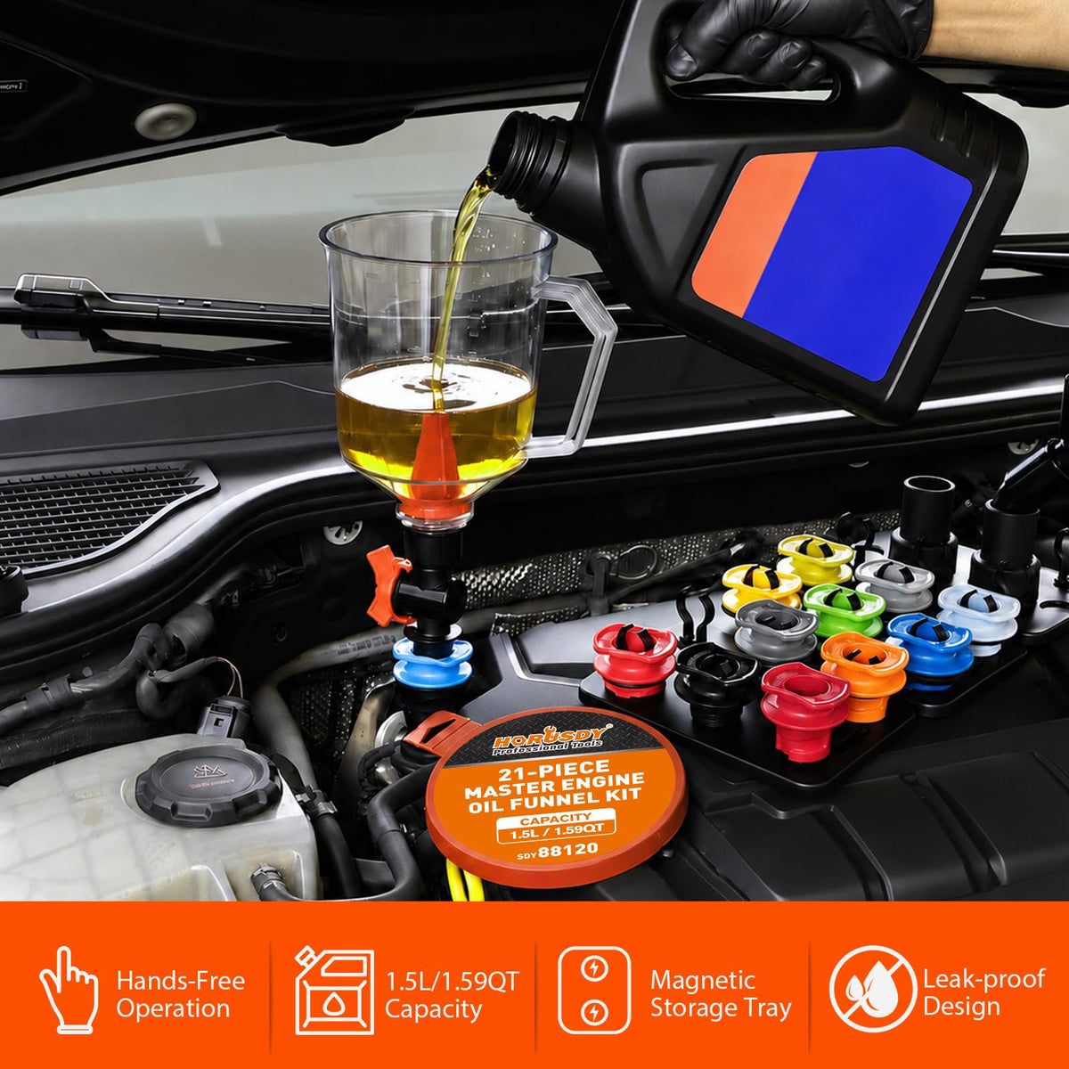 HORUSDY 88120 engine oil funnel kit - image 2