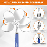HORUSDY 4PCS Telescoping Magnetic Pick Up Tool Kit, Magnetic Sweepers Set with 360° Inspection Mirror, 2 Telescoping Magnetic Pickup Tools (5–25.6/6.9–29.5 in) & 24 in Flexible Claw Grabber