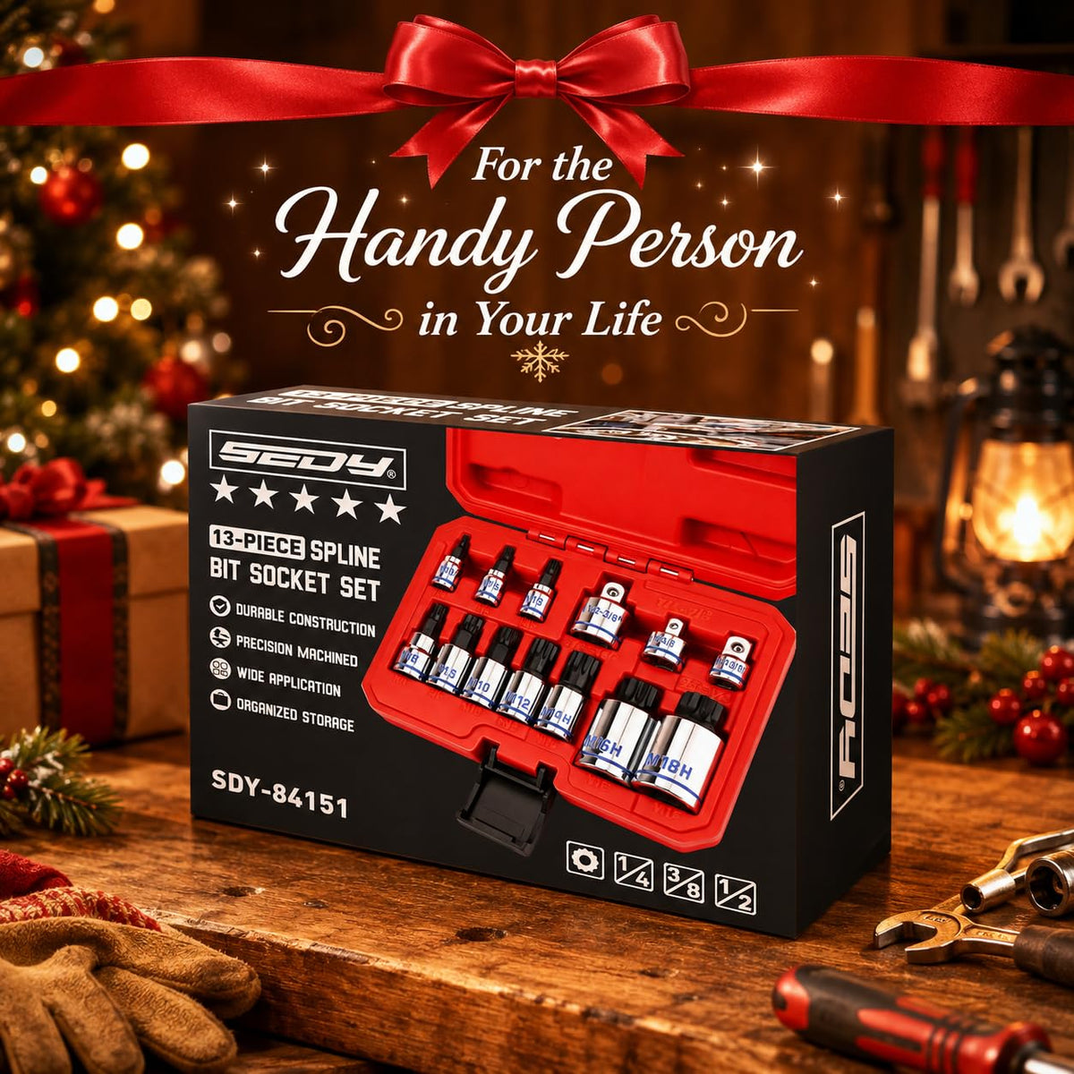 13-Piece XZN Triple Square Spline Bit Socket Set, M4-M18, Premium S2 Steel
