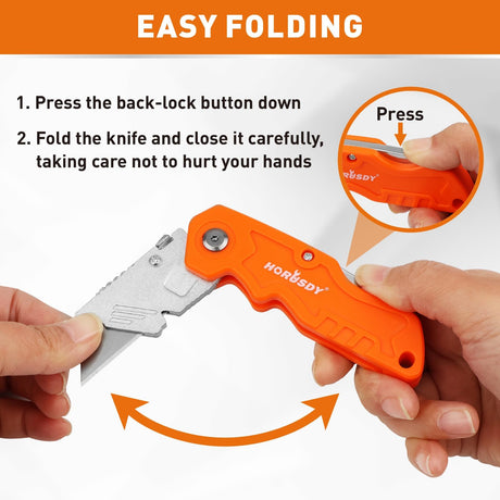 HORUSDY Folding Utility Knife Set with Extra Blades