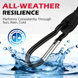 5-Piece 24 Inch Bungee Cords with Carabiner Hooks, Heavy Duty Rubber Elastic Tie Down Straps, Bungee Cord with Carabiner Clips for Cargo, Truck Bed, Camping, Motorcycle and Outdoor Use (Black)
