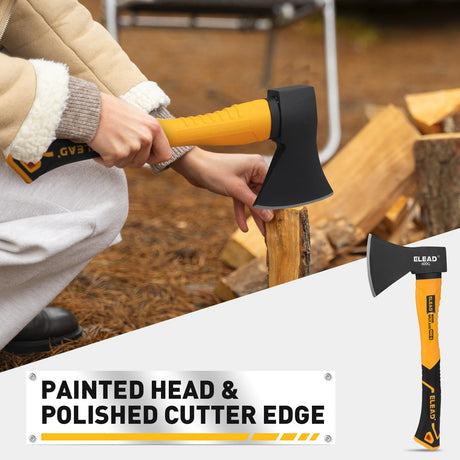 ELEAD 6-Piece Mallet Hammer Set, Fiberglass Handle Forge Steel Head, 32oz Rubber Mallet & Ball Peen Hammers, 16oz Ball Peen Hammer, 3LB Sledge & Cross Peen Hammers, 600g Wood Split Axe
