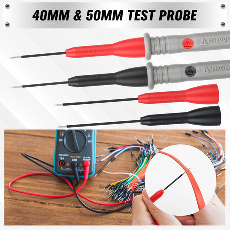 SWANLAKE 11-Piece Multimeter Test Leads Set, CAT III 1000V 20A Multimeter Probes with Alligator Clips, Needle Probe, Banana Plug to Hook Clip, Soft PVC Volt Meter Lead