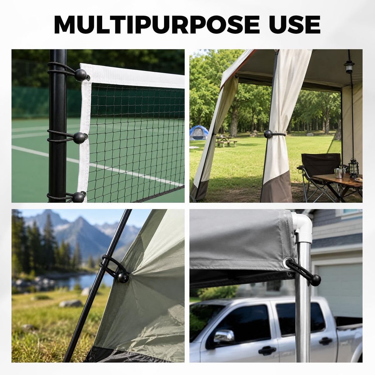 30 Pack 4-Inch Bungee Balls, Black Heavy Duty Heavyweight Bungee Cords with Balls, Weather Resistant Tie Down Strap 4mm Thickness for Camping, Tents, Cargo, Holding Wire and Hoses | Amazon US image 8