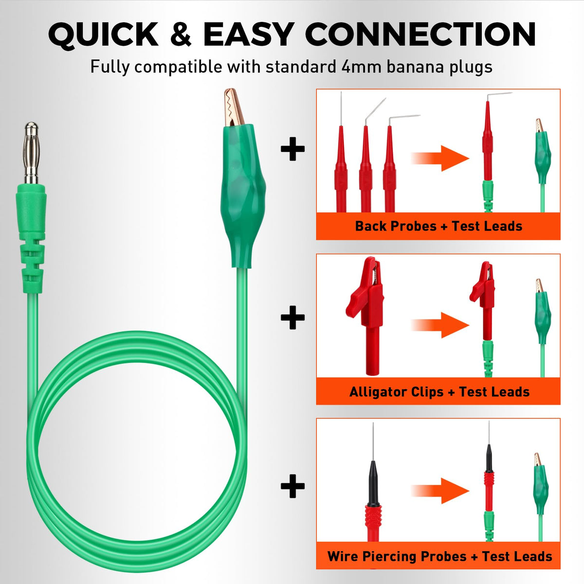 30-Piece Back Probe Kit, Multimeter Back Probe Pins with Test Leads and Alligator Clips, Insulation Wire Piercing Probes, Automotive Electrical Circuit Diagnostic Tool