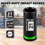 21mm Socket 1/2-inch Drive Deep Impact Axle Nut Socket