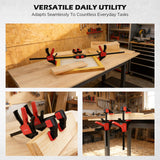 3-Pack 6 Inch Bar Clamps for Woodworking with Clamp Connector, 6" Quick-Release Wood Clamps with 150 LBS Load Limit, Trigger Clamp Set, One-Handed Clamps/Spreader Ideal for Woodworking DIY Projects