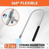HORUSDY 4 - PIECE Magnetic Pickup Tools Kit | Extendable Telescoping Magnet Pick Up Tool Set 7-30.5” & 5-25” | Bend-It Flexible Magnetic Sweeper | Collapsible Parts Tray for Garage Workshop Yard