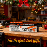 HORUSDY Adjustable Wrench Set | 2-Piece | 6-Inch and 10-Inch Wrenches | Metric & SAE Scales | Cushion Grip Wrench | Cr-V Steel