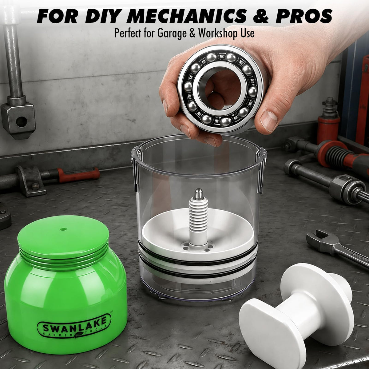 Premium Bearing Packer Kit, Portable Handy Wheel Bearing Packer Tool, Effortlessly Flushes Old Grease and Repacks Wheel Bearings