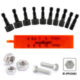 HORUSDY 22-Piece Power Nut Driver Set for Impact Drill, SAE and Metric, 1/4” Nut Driver Hex Keys, Hex Head Drill Bit Set