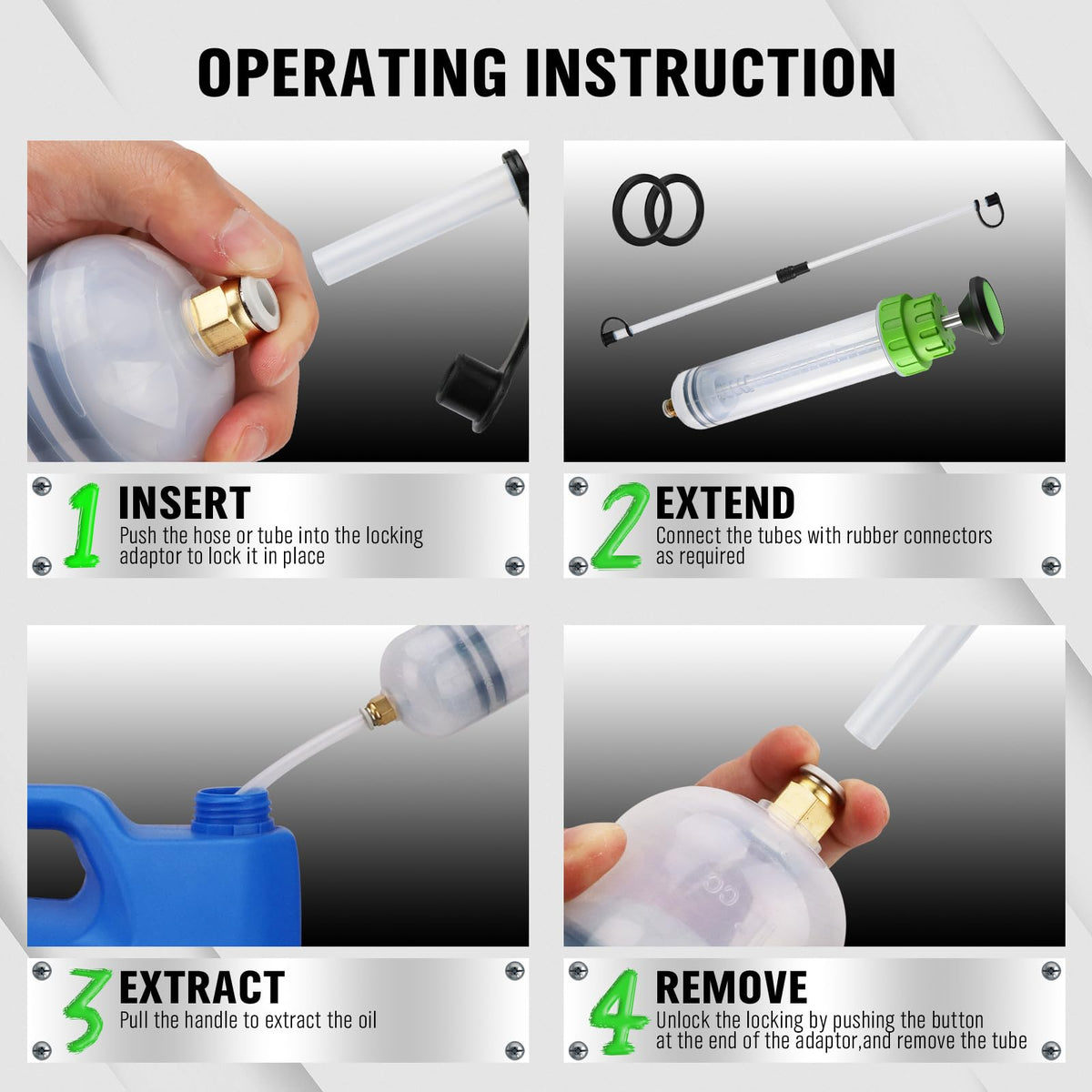 SWANLAKE 200cc Fluid Extractor, Extraction&Fill Pump,Fluid Syringe Pump Manual Suction Vacuum Fuel Car Transfer