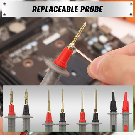 SWANLAKE 27-Piece Multimeter Test Leads Set, CAT.III 1000V / CAT.IV 600V Multimeter Probes with Alligator Clips, Needle Probe, Replaceable Probe Accessories, Soft PVC Volt Meter Lead