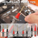 29-Piece Multimeter Test Leads Set, CAT.III 1000V / CAT.IV 600V Multimeter Probes with Alligator Clips, Piercing Probes, Needle Probe, Replaceable Probe Accessories, Soft PVC Volt Meter Lead