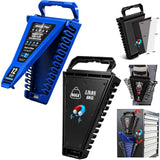 2-Piece Magnetic Wrench Organizer, 24-Slot Wrenches Holder Set with Lock Cover Metric 6–18mm & SAE 1/4-3/4", Wrench Rack Tool Trays with Carrying Handle for Wall Mount Toolbox Drawer Storage