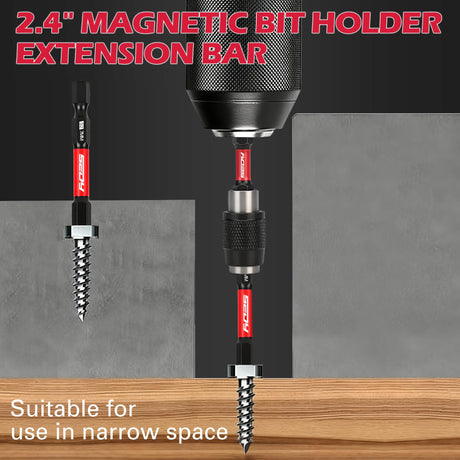 23-Piece Magnetic Hex Head Allen Wrench Drill Bit Set with 2.4" Impact Bit Holder, 1/4" Hex Shank Hex Bits, SAE & Metric Hex Screwdriver Bit Set, S2 Steel Allen Key, Mechanic Home Repair