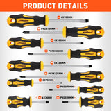 HORUSDY 11-Pieces Magnetic Screw driver, Magnetic 5 Phillips and 5 Flat Head Tips for Fastening and Loosening Seized