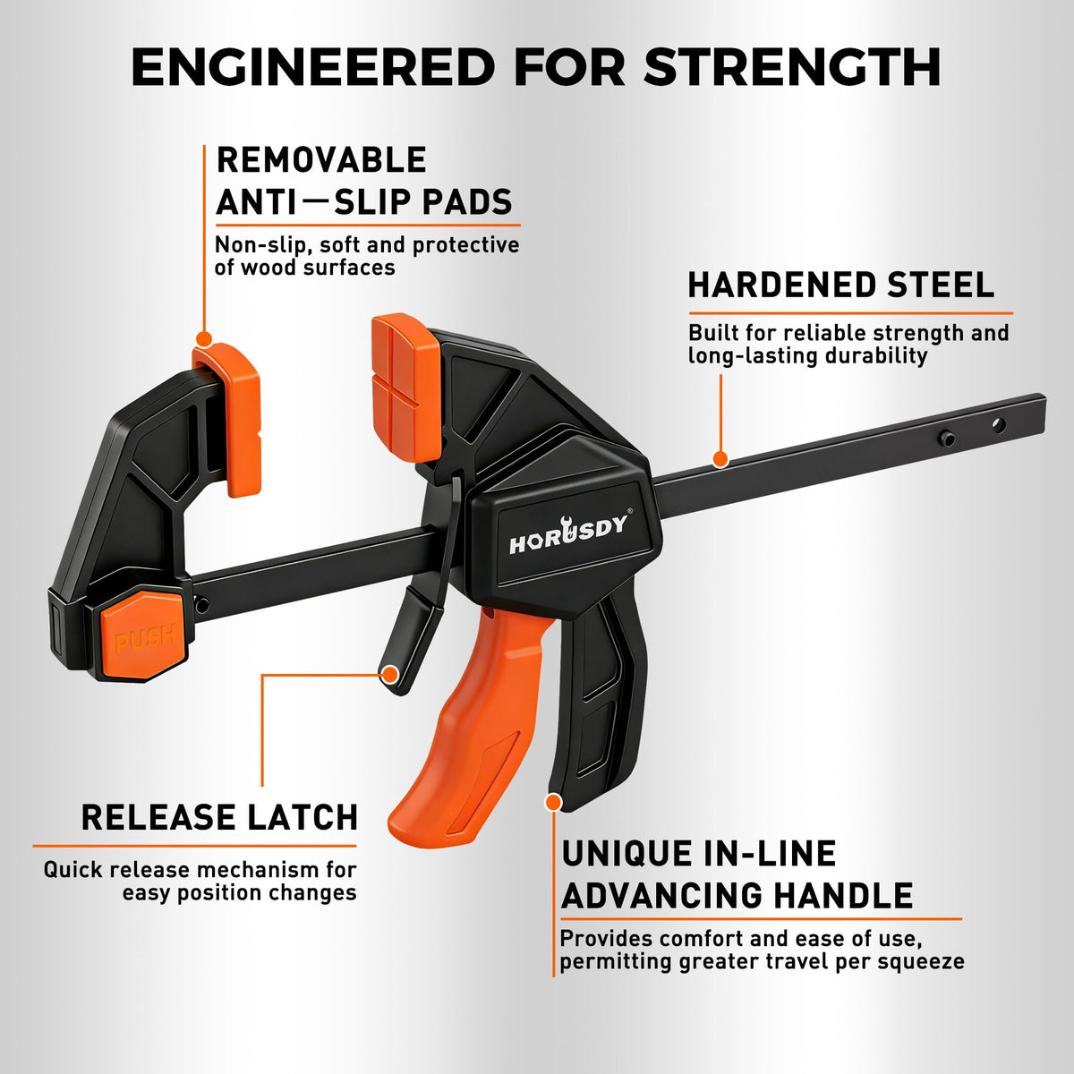 10-Piece Bar Clamp Set for Woodworking, 4 x 6-inch & 2 x 12-inch One-Handed F Clamp/Spreader, 132 lbs Load Capacity, Includes Spring Clamps & 90° Angle Clamp, Quick-Release Grip
