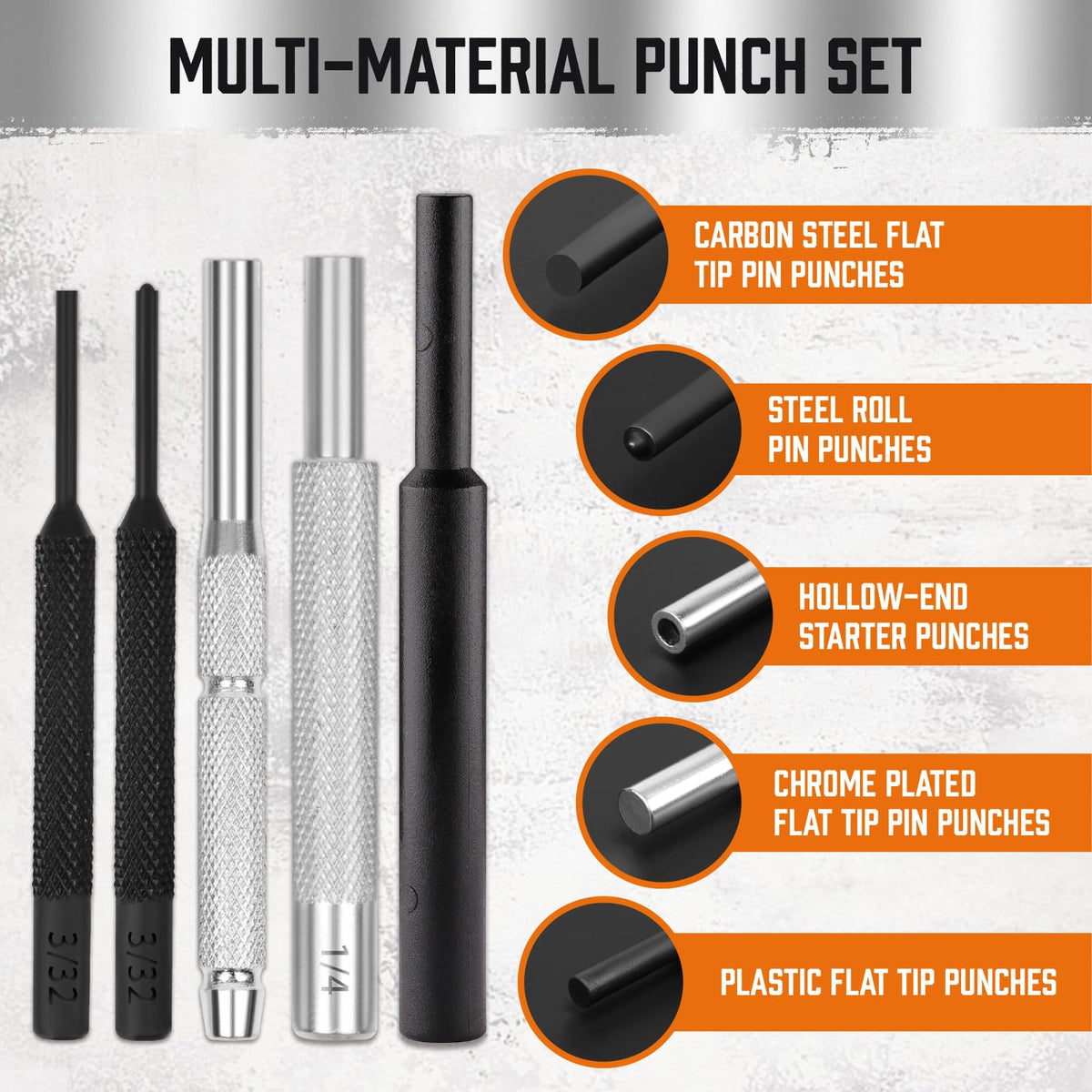 HORUSDY Punch and Hammer Set