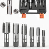 HORUSDY 6-Piece NPT Pipe Tap Set, Carbon Steel Threading Tool Kit for Pipe Taper Threads, Sizes 1/8", 1/4", 3/8", 1/2", 3/4" & 1", Durable Plumbing Tap Set with Storage Case