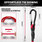 5-Piece 24 Inch Bungee Cords with Carabiner Hooks, Heavy Duty Rubber Elastic Tie Down Straps, Bungee Cord with Carabiner Clips for Cargo, Truck Bed, Camping, Motorcycle and Outdoor Use (Red)
