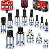 13-Piece XZN Triple Square Spline Bit Socket Set, M4-M18, Premium S2 Steel
