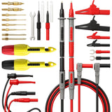 29-Piece Multimeter Test Leads Set, CAT.III 1000V / CAT.IV 600V Multimeter Probes with Alligator Clips, Piercing Probes, Needle Probe, Replaceable Probe Accessories, Soft PVC Volt Meter Lead