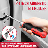 14-Piece 1/4″ Magnetic Ratcheting Screwdriver Bit Set, T4-T40 Torx Bit Set with 1/4 inch Magnetic Bits Driver Multi-bit Ratchet Screw Drivers for Garage, Home, Work, DIY Repair