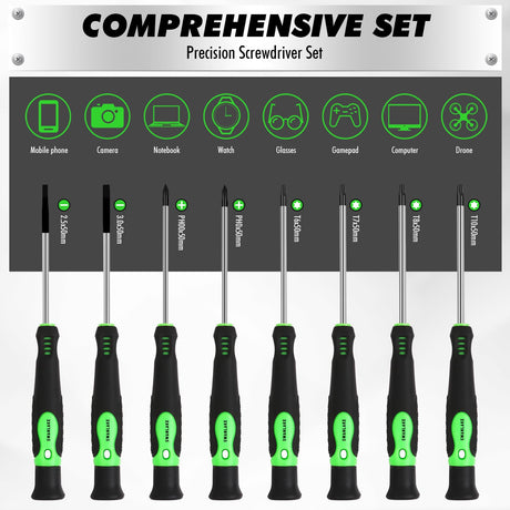 141-Piece Magnetic Screwdriver Set with Plastic Rack, Torx/Slotted/Phillips Precision Screwdrivers, SAE & Metric Hex Key Kit, Ratchet Handle & Screwdriver Bits, DIY Tools for Gift