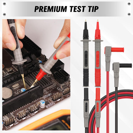 SWANLAKE 27-Piece Multimeter Test Leads Set, CAT.III 1000V / CAT.IV 600V Multimeter Probes with Alligator Clips, Needle Probe, Replaceable Probe Accessories, Soft PVC Volt Meter Lead