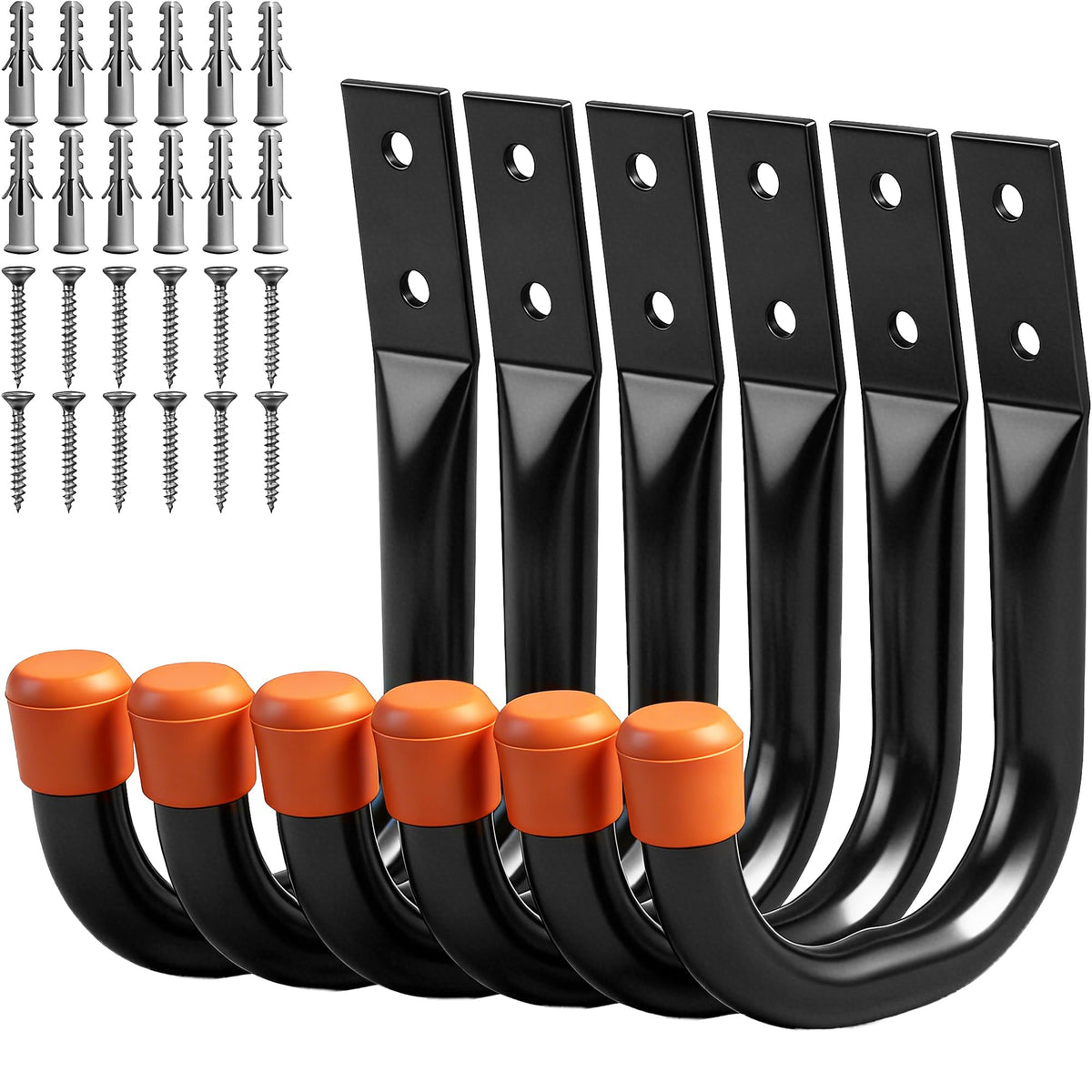 HORUSDY Heavy Duty Metal Wall Hooks, 6-Pack