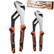 HORUSDY 2-Piece Groove Joint Plier Set, 8" & 10" Adjustable Water Pump Pliers, Straight Jaw Tongue and Groove Pliers for Plumbing, Pipe Fittings, Nuts, Bolts, and Home Repair