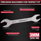 9-Piece Super Thin Open-End Wrench Set, SAE 1/4"-1-1/16", 3mm Thickness Slim Wrench Set for Tight Spaces, Nickel Plated Flat Wrenches with Rolling Storage Pouch