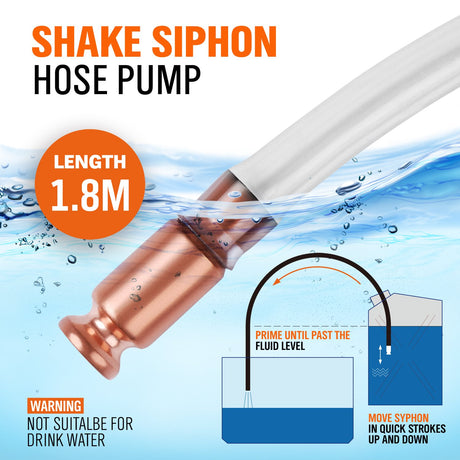 HORUSDY Gas Siphon 6FT Multi-Purpose Super Easy Siphon Pump,1/2" Valve Virgin Grade Tubing Safe