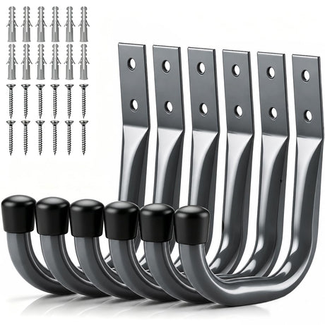 HORUSDY Heavy Duty Metal Wall Hooks, 6-Pack