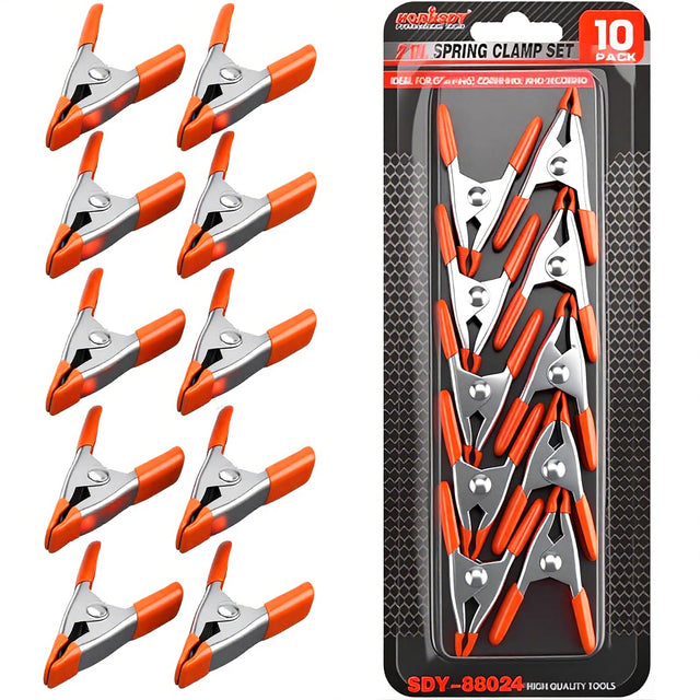 HORUSDY 10-Piece 2 inch Small Spring Clamp, Spring Metal Spring Clamps, 3/4"-inch Jaw opening