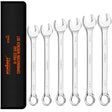 HORUSDY Large Wrench Set with Rolling Pouch | SAE | 6-Piece | 15/16″, 1″, 1-1/16″, 1-1/8″, 1-3/16″, 1-1/4″ | 12 Point | Chrome Vanadium Steel