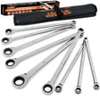 HORUSDY 9-Piece Extra Long Ratcheting Wrench Set, Double Box End Wrench Set with Tool Bag & Box, Metric 8-22mm, CR-V Steel