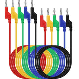 SWANLAKE 5-Piece Dual-Ended Banana Plug Test Leads, 1000V 15A 3.5ft/1M Multimeter Electrical 4mm Banana-Plug, Flexible Copper Banana Cable, Electrical Test Wires