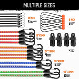 HORUSDY 28-Piece Premium Bungee Cords with Hooks, Includes 10”, 18”, 24”, 36”, 48”, Bungee Cord Assortment (10 to 48 Inch)