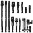 HORUSDY 11-Piece Impact Socket Adapter Set, 1/4-Inch Hex Shank, Cr-V Steel High Torque Drill Extension Bits, 1/4" 3/8" 1/2" Impact Driver Socket Adapters with Storage Holder