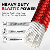 5-Piece 24 Inch Bungee Cords with Carabiner Hooks, Heavy Duty Rubber Elastic Tie Down Straps, Bungee Cord with Carabiner Clips for Cargo, Truck Bed, Camping, Motorcycle and Outdoor Use (Red)