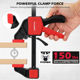 3-Pack 6 Inch Bar Clamps for Woodworking with Clamp Connector, 6" Quick-Release Wood Clamps with 150 LBS Load Limit, Trigger Clamp Set, One-Handed Clamps/Spreader Ideal for Woodworking DIY Projects