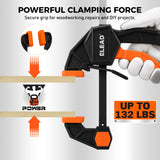 10-Piece Bar Clamp Set for Woodworking, 4 x 6-inch & 2 x 12-inch One-Handed F Clamp/Spreader, 132 lbs Load Capacity, Includes Spring Clamps & 90° Angle Clamp, Quick-Release Grip