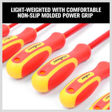HORUSDY 6-Piece 1000V Insulated Precision Screwdriver Set, Magnetic Tip CR-V Electrician Tools with Cushion Grip TPR Handle for Electrical Applications