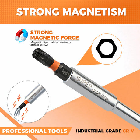 HORUSDY 6-in-1 Ratcheting Screwdriver Set, Magnetic Multi-Bit Screwdriver with Built-in Premium S2 Bits & 126mm Extension Bar, Dad Mens Gifts for Christmas, All-in-One Tool for Home Repair, DIY