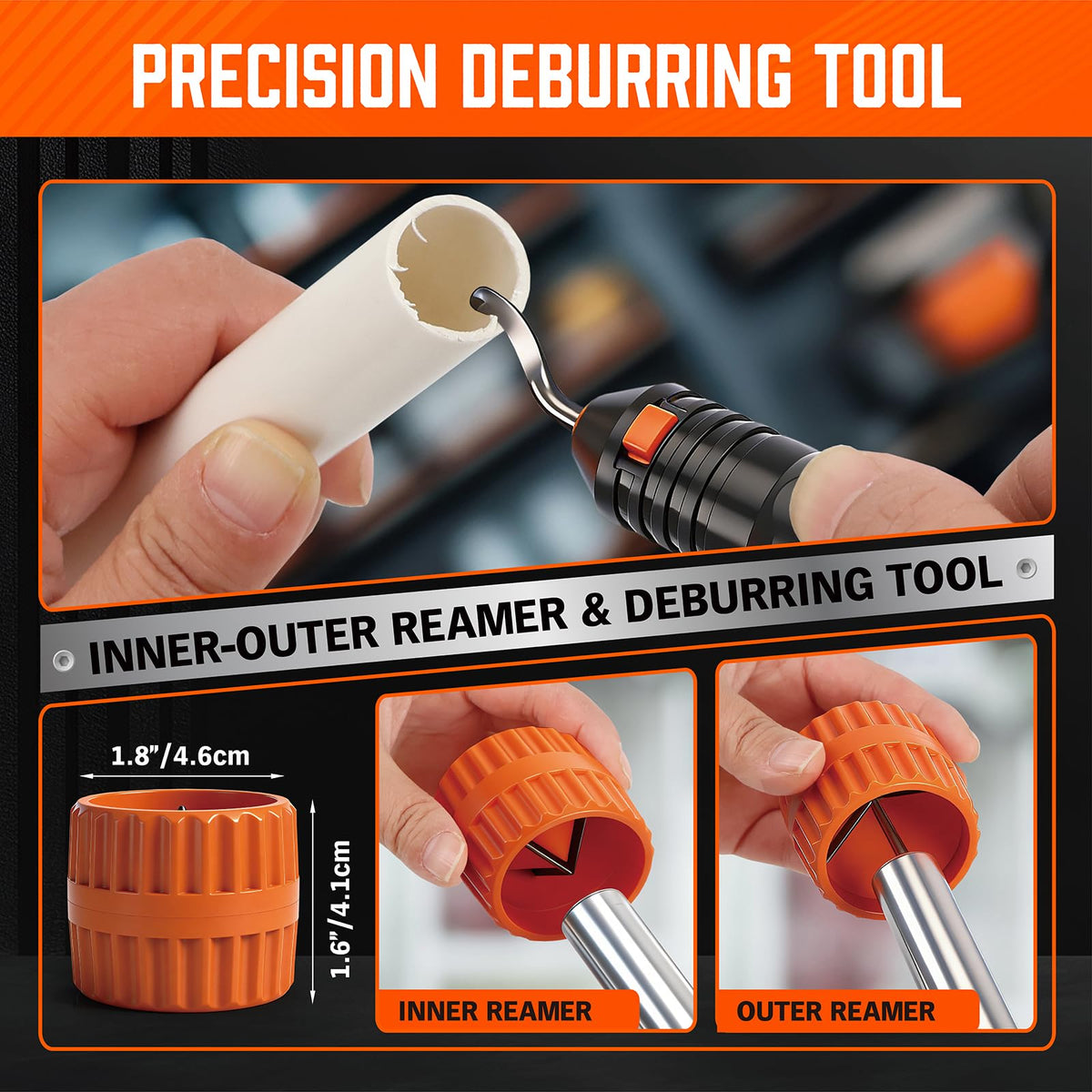 HORUSDY 4-Piece Ultimate Tube Cutter Set, Heavy Duty Pipe Cutter 1/4"-2", Mini Tubing Cutter 1/8"-7/8", Deburring Tool & Inner Outer Reamer for Copper, PVC, Aluminum Plumbing & HVAC Pipes
